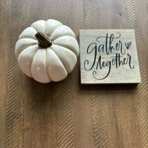 Fall Decor (Pumpkin & Wooden Sign)
